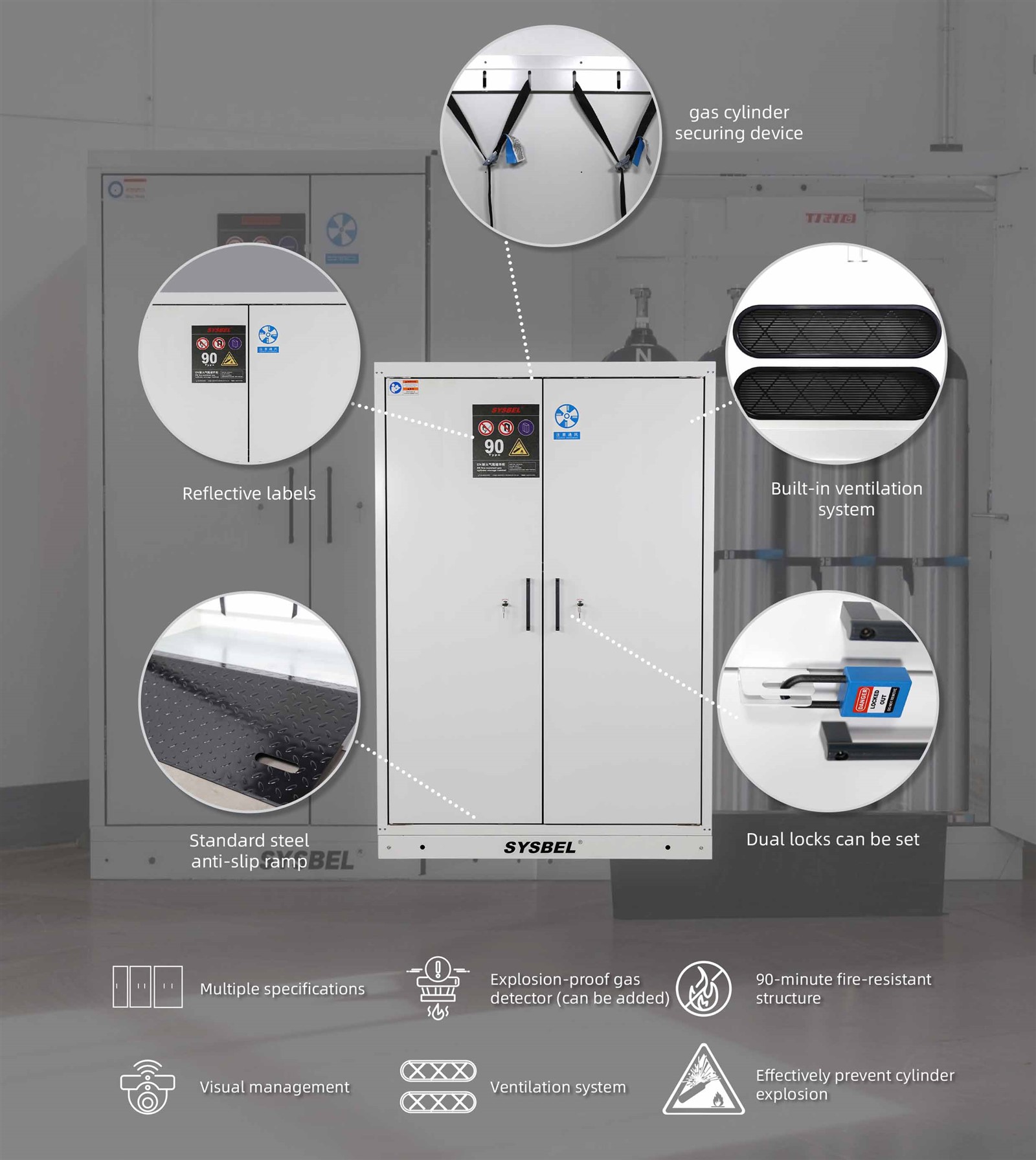 EN Fire-Resistant Gas Cylinder Storage Cabinet – 90-Minute Protection SE790104 EN Fire-Resistant Gas Cylinder Storage Cabinet – 90-Minute Protection SE790104